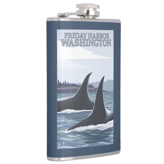 シャチのクジラ#1 -金曜日港、ワシントン州 フラスク (右)