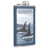 シャチのクジラ#1 -金曜日港、ワシントン州 フラスク (右)