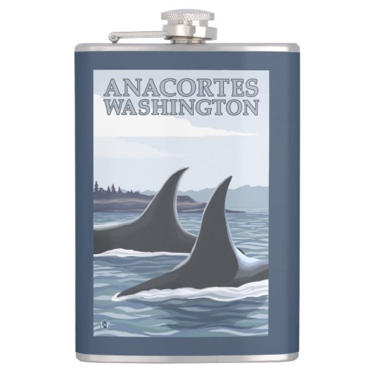 シャチのクジラ#1 - Anacortes、ワシントン州 フラスク (正面)