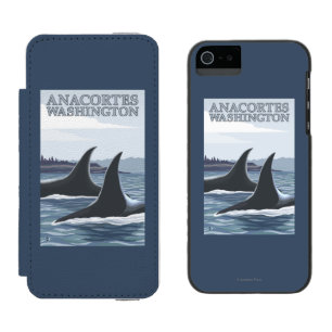 シャチのクジラ#1 - Anacortes、ワシントン州 iPhone SE/5/5sウォレットケース