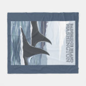 シャチのクジラ#1 - Bainbridgeの島、ワシントン州 フリースブランケット (正面(横))