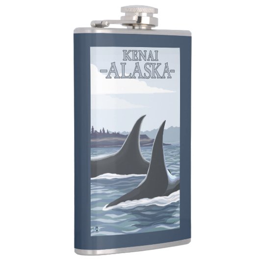 シャチのクジラ#1 - Kenai、アラスカ フラスク (右)