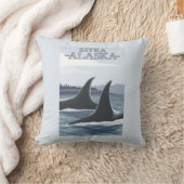 シャチのクジラ#1 - Sitka、アラスカ クッション (ブランケット)