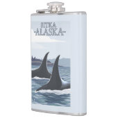 シャチのクジラ#1 - Sitka、アラスカ フラスク (左)