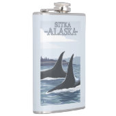 シャチのクジラ#1 - Sitka、アラスカ フラスク (右)