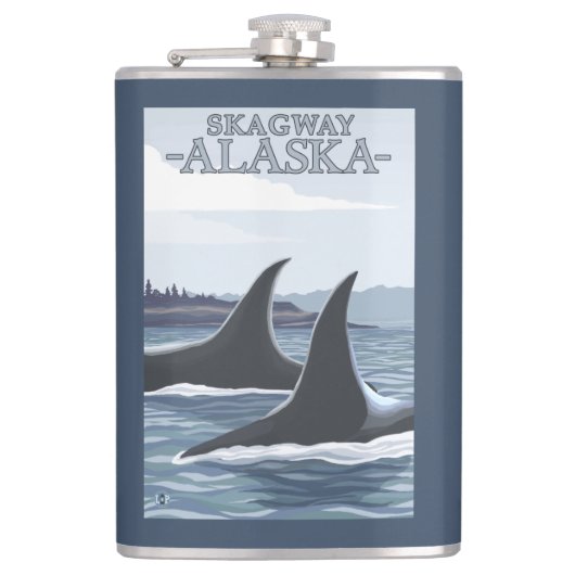 シャチのクジラ#1 - Skagway、アラスカ フラスク (正面)