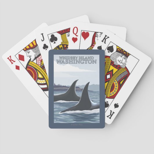 シャチのクジラ#1 - Whidbey、ワシントン州 トランプ (裏面)