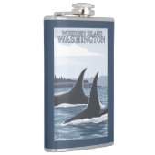 シャチのクジラ#1 - Whidbey、ワシントン州 フラスク (右)