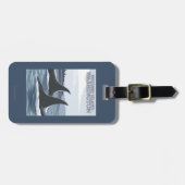 シャチのクジラ#1 - Whidbey、ワシントン州 ラゲッジタグ (正面横)