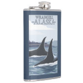 シャチのクジラ#1 - Wrangell、アラスカ フラスク (右)