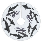 シャチのクリスマスツリーのスカートのシャチの木のスカート ブラッシュドポリエステルツリースカート (正面)