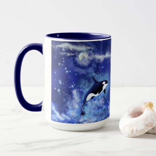シャチのコーヒーマグ マグカップ (ドーナツ付き)