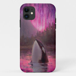 シャチのシャチおよびNorthern Lightsの電話例 iPhone 11 ケース