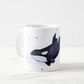 シャチのシャチのイラストレーション コーヒーマグカップ (正面左)