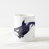 シャチのシャチのイラストレーション コーヒーマグカップ (中央)