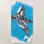 シャチのシャチの種族の入れ墨のスピリットブルー ビーチタオル (正面)