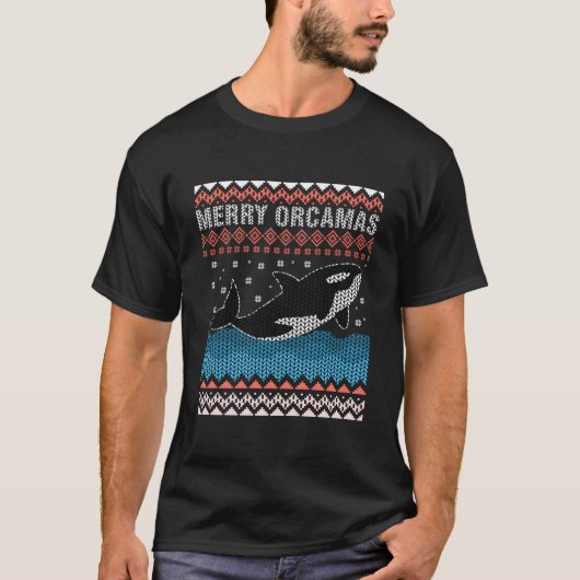 シャチのユーモアあふれるデザイン Tシャツ (正面)