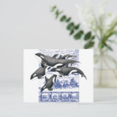 シャチのヴィンテージの地図II ポストカード (スタンド正面)