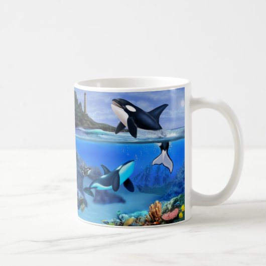 シャチの家族 コーヒーマグカップ (右)