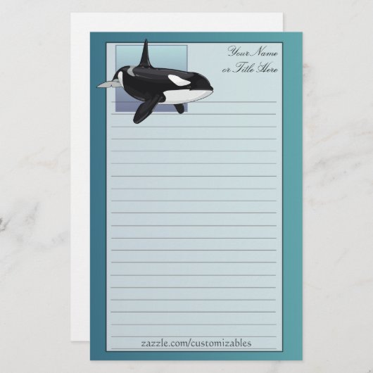 シャチの文房具 便箋 (正面/裏面)