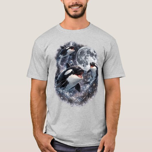 シャチの月 | シャチ 海洋 | 面白い海洋生物 Tシャツ (正面)