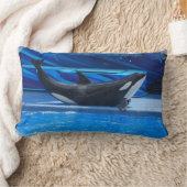 シャチの枕の提起 ランバークッション (ブランケット)