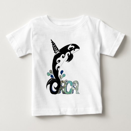 シャチの自由アート ベビーTシャツ (正面)