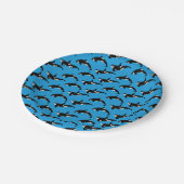 シャチパターン: 青い ペーパープレート (アングル)
