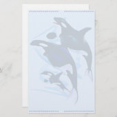 シャチ家族の文房具 便箋 (正面/裏面)