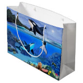 シャチ家族 ラージペーパーバッグ (裏面アングル)