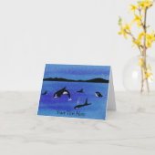 シャチ カード (黄色い花)