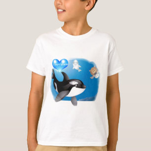 シャチ(シャチ) Iのハートは設計します Tシャツ