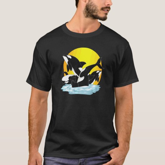 シャチ 海の動物 オルカ Tシャツ (正面)