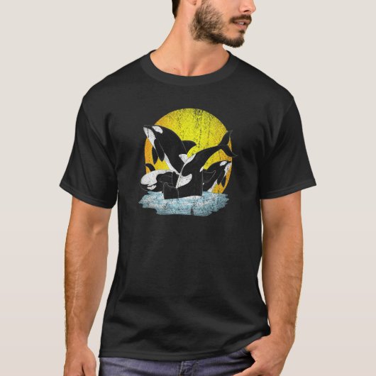 シャチ 海の動物 オルカ Tシャツ (正面)