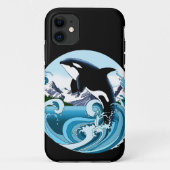 シャチ 海の青い波 Case-Mate iPhoneケース (裏面)