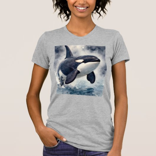 シャチ 荒波 Tシャツ (正面)