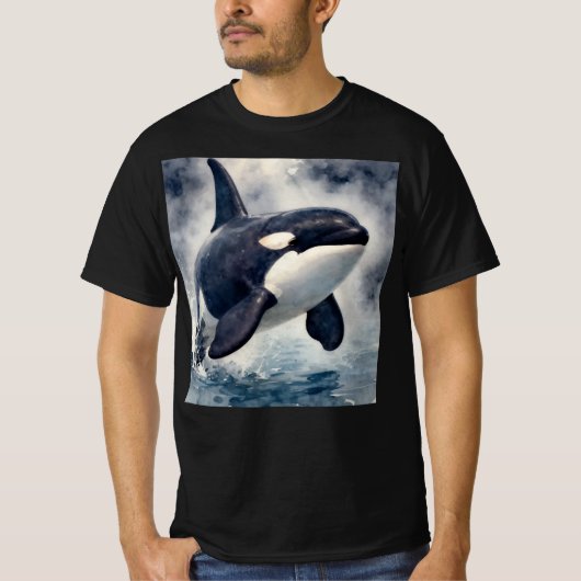シャチ 荒波 Tシャツ (正面)