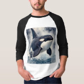 シャチ 荒波 Tシャツ (正面)