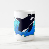 シャチ、魚、ペンギンの天敵 コーヒーマグカップ (中央)
