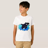 シャチ、魚、ペンギンの敵 Tシャツ (正面フル)