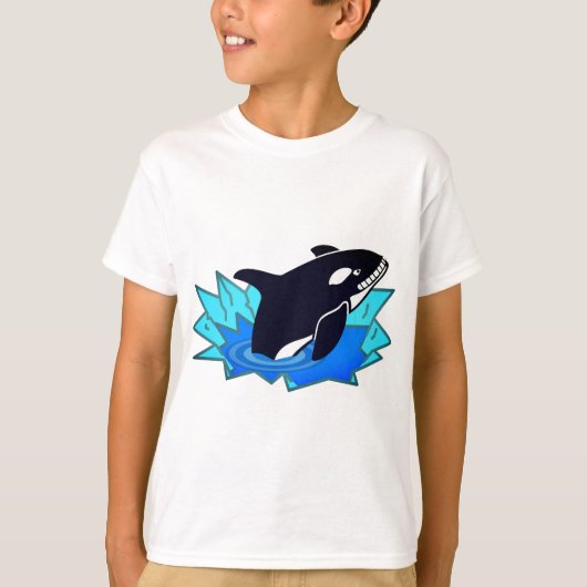 シャチ、魚、ペンギンの敵 Tシャツ (正面)