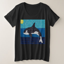 シャチ(鮮やか) - 女性用プラスサイズTシャツ プラスサイズTシャツ