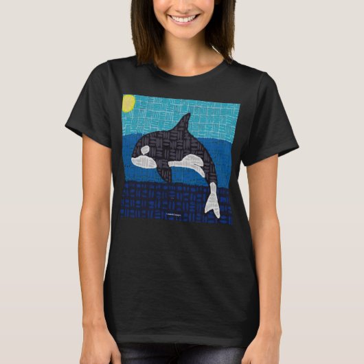 シャチ（鮮やか） - 女性用ベーシックTシャツ Tシャツ (正面)