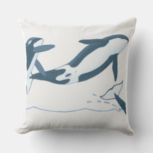 シャチ(Orcinusのシャチ)のイラストレーション クッション (正面)