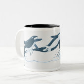 シャチ(Orcinusのシャチ)のイラストレーション ツートーンマグカップ (正面左)