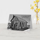 シャッおもしろいク新ホームおめでとう カード (黄色い花)