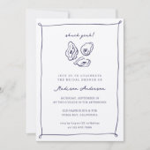 シャックイージーカキ航海のスターズブルーブライダルシャワー 招待状 (正面)