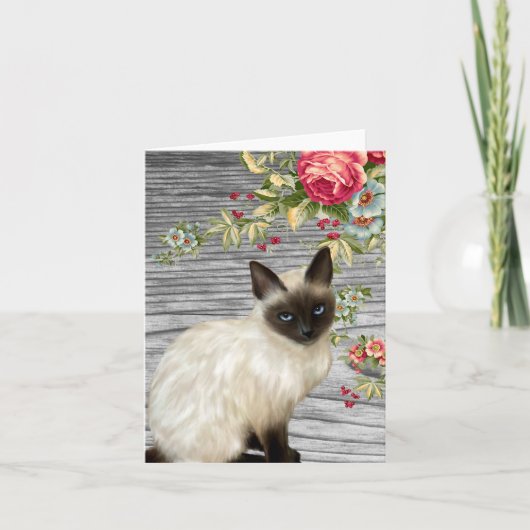 シャックボードノテ色彩の鮮やかカード(シャム猫) カード (正面)