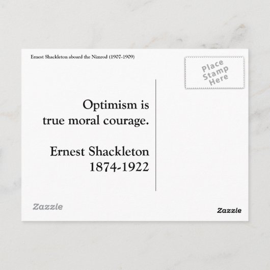 シャックレトニン南極ニンロッド写真と引用文 ポストカード (裏面)