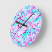 シャッターブロッサムAカラフルライトデザイン ラウンド壁時計 (傾斜)